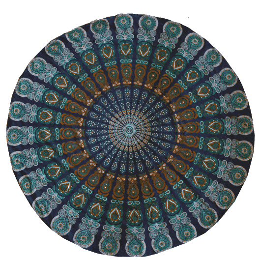 Blauw-Groen Strandlaken Mandala