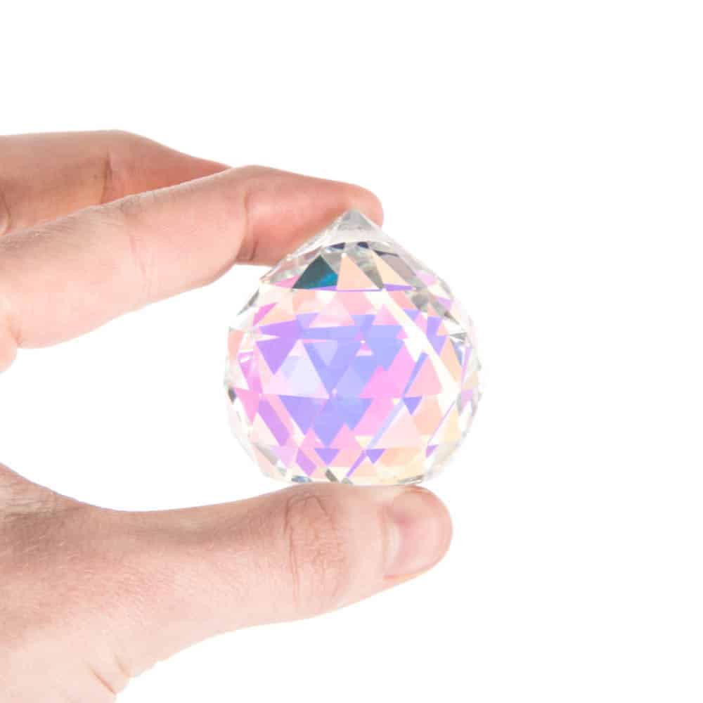 Regenboogkristal Bol Donker Parelmoer AAA Kwaliteit (4 cm)