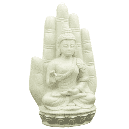 Boeddha in Hand Wit (23 cm)