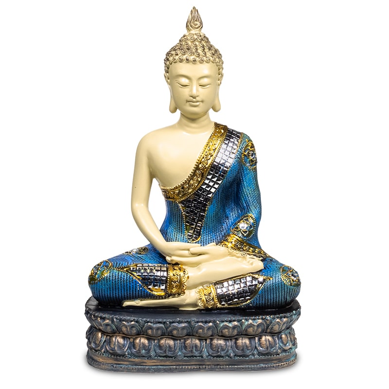 Thaise Boeddha Beeld Handreiking Aarde Polyresin Wit - 20 x 15 x 32 cm