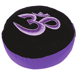 Yogi & Yogini Meditatiekussen Rond Katoen Zwart Violet - OHM - 33 x 17 cm
