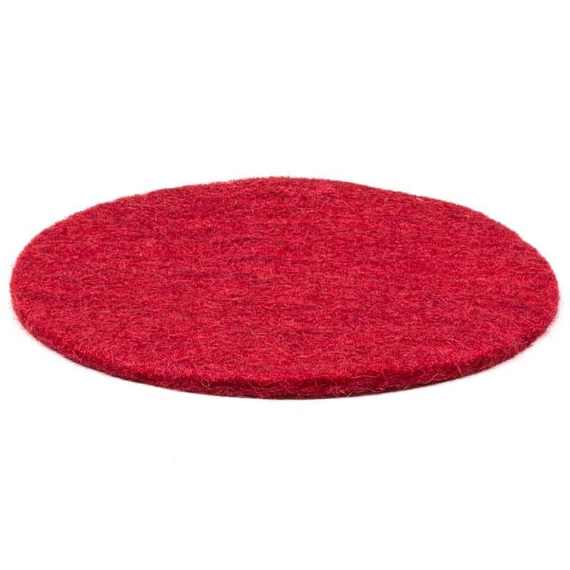 Vilten Onderzetter Rood voor Klankschaal (Handgemaakt) 10 cm