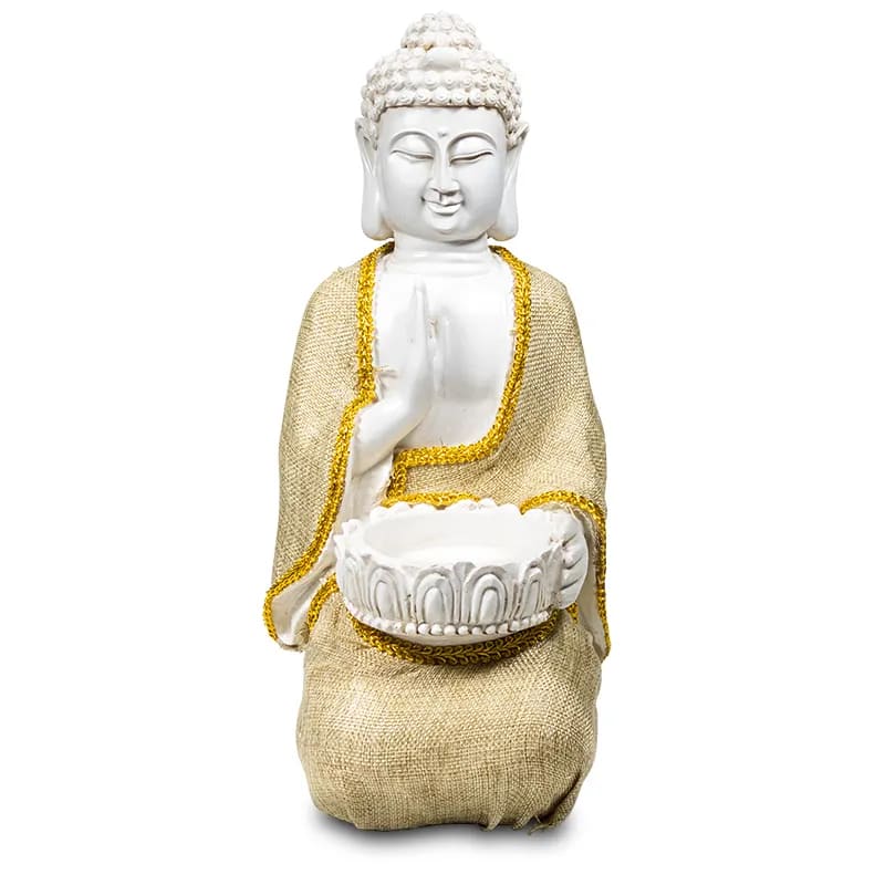 Boeddha van Vrede met Waxinelichthouder (33 cm)