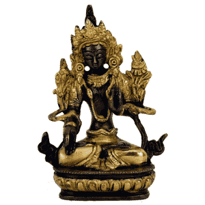 Tara Boeddha Beeld Witte Tara Goudkleurig - 13 cm
