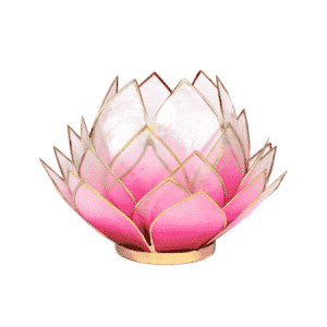 Lotus Sfeerlicht Roze-Lichtroze Goudrand Groot