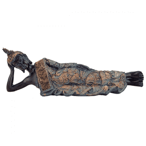 Thaise Boeddha Beeld Liggend Polyresin Zwart - 37 x 9 x 11 cm