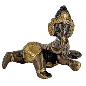 Baby Ganesha Messing Tweekleurig (10 cm)