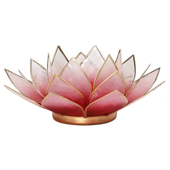 Lotus Sfeerlicht Rood-Roze Goudrand