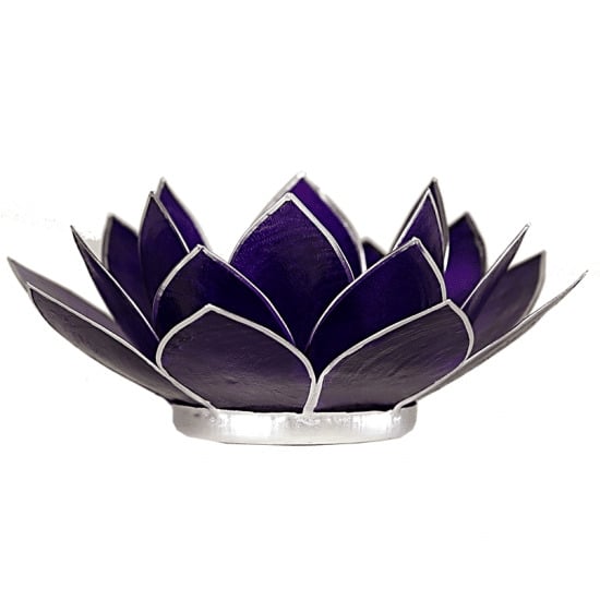 Lotus Sfeerlicht Violet 7e Chakra Zilverrand