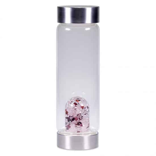 VitaJuwel ViA Edelsteen Waterfles Bergkristal, Rozenkwarts en Granaat - Love - 500 ml