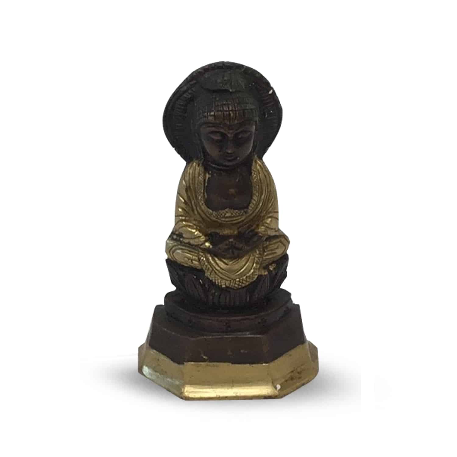 Boeddha op Lotus Messing (10 cm)