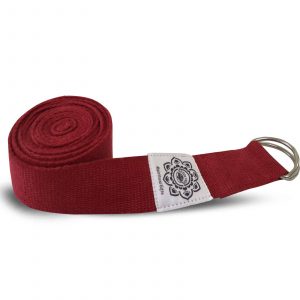 Katoenen Yoga Riem Rood met D-Ring - 248 cm