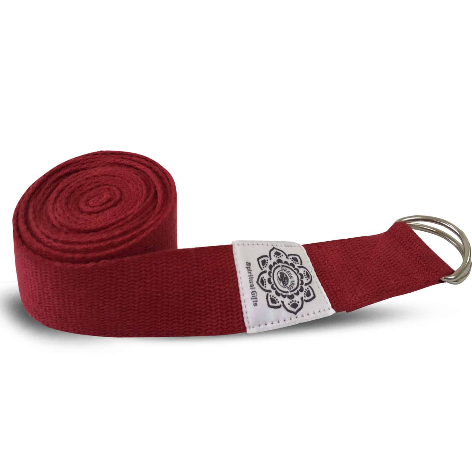 Katoenen Yoga Riem Rood met D-Ring - 270 cm