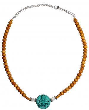 Sandalwood Verstelbare Ketting - Turquoise Hanuman
