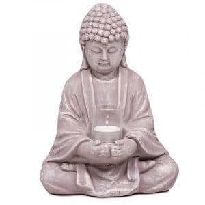 Boeddha met Kaarshouder (28 cm)