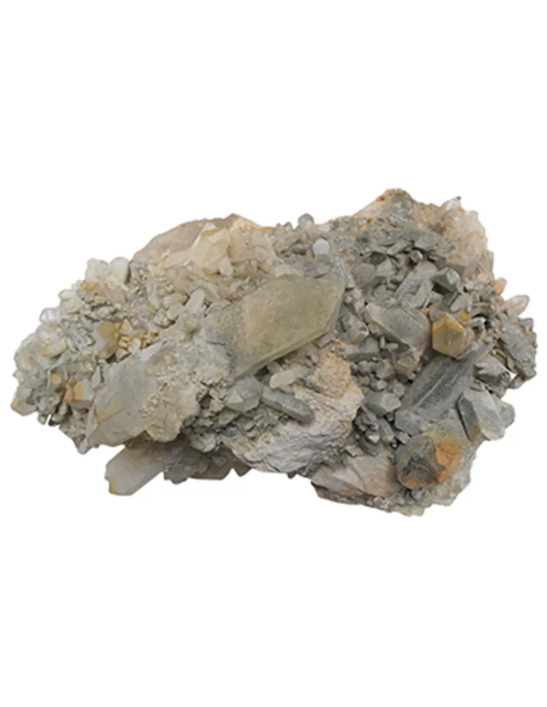 Gekristalliseerde Edelsteen Bergkristal - Chloriet - Afghanistan (~4 kg)