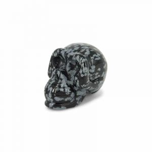 Kristallen Schedel Obsidiaan Sneeuwvlok - 45 mm