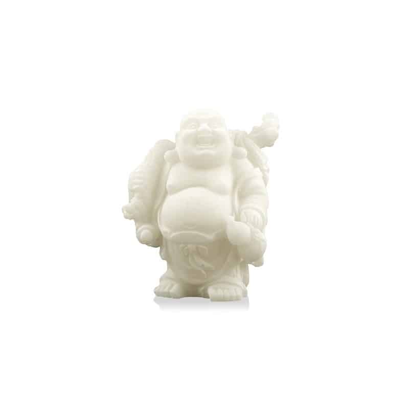 Sneeuwkwarts Beeldje Boeddha met Knapzak (9 cm)