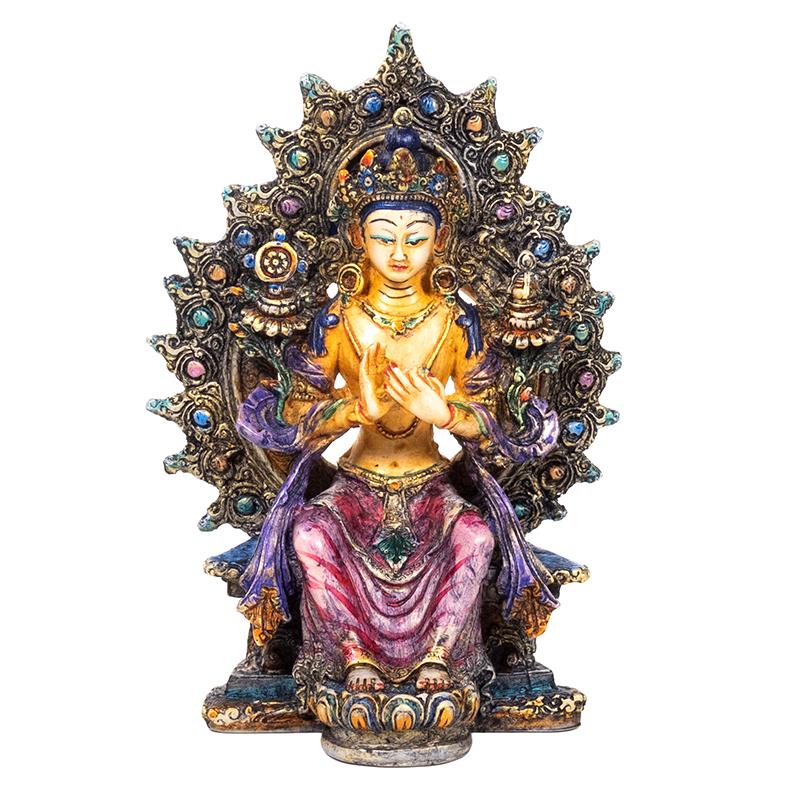 Maitreya Boeddha Gekleurd (14 cm)