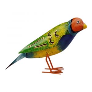 Metalen Vogel Gekleurd Botanisch Large