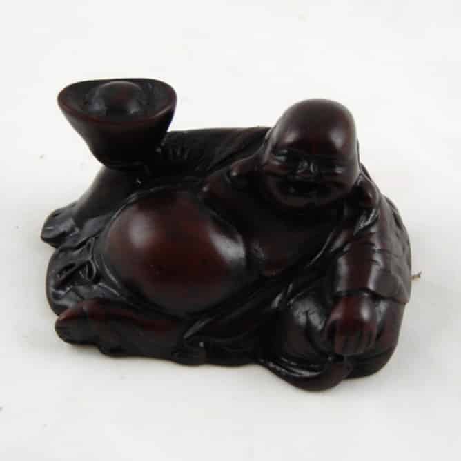 Happy Boeddha Beeld Polyresin Rood - 5 x 9 x 6 cm