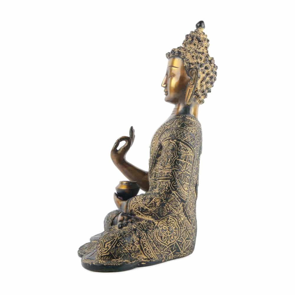 boeddha meditatie goud zijkant links