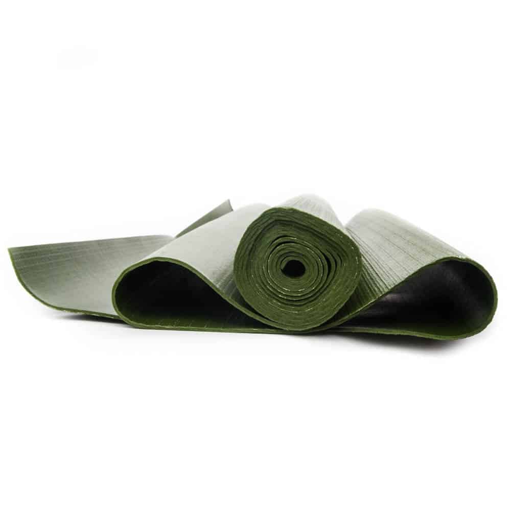 yoga mat olijf groen uitgerold