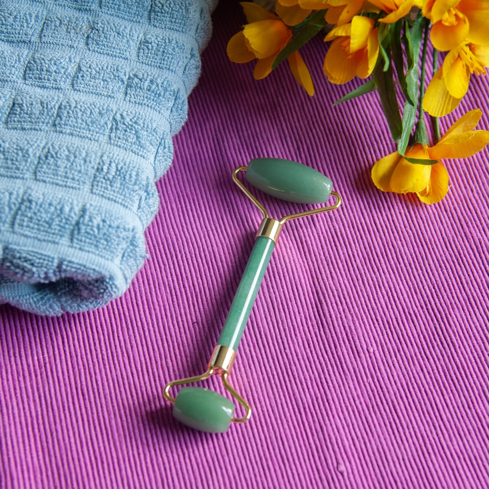 groene aventurijn massage roller handdoek