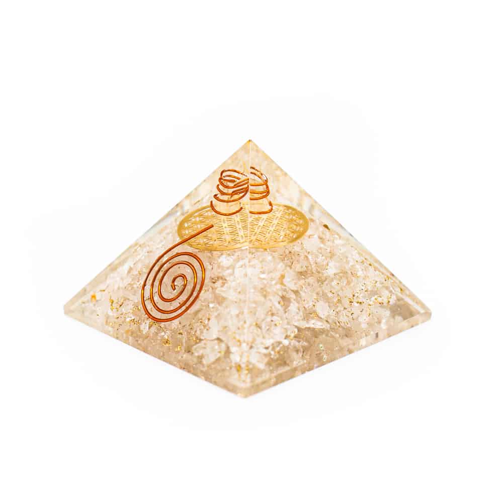 Orgonite Piramide Bergkristal - Flower of Life - (70 mm)