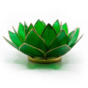 Lotus Sfeerlicht Groen 4e Chakra Goudrand