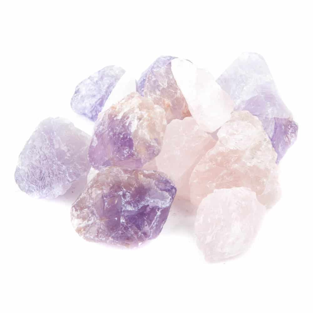 violet en roze kleurige steentjes 