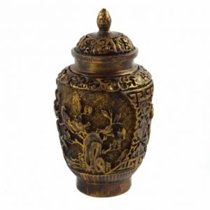 Polystone Pot/Urn met Decoratie (17 cm)