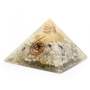 Orgonite Piramide Regenboog Maansteen - Flower of Life - (70 mm)