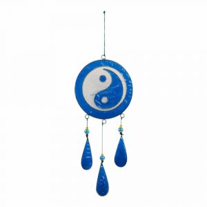 Raamdecoratie Ying Yang Blauw