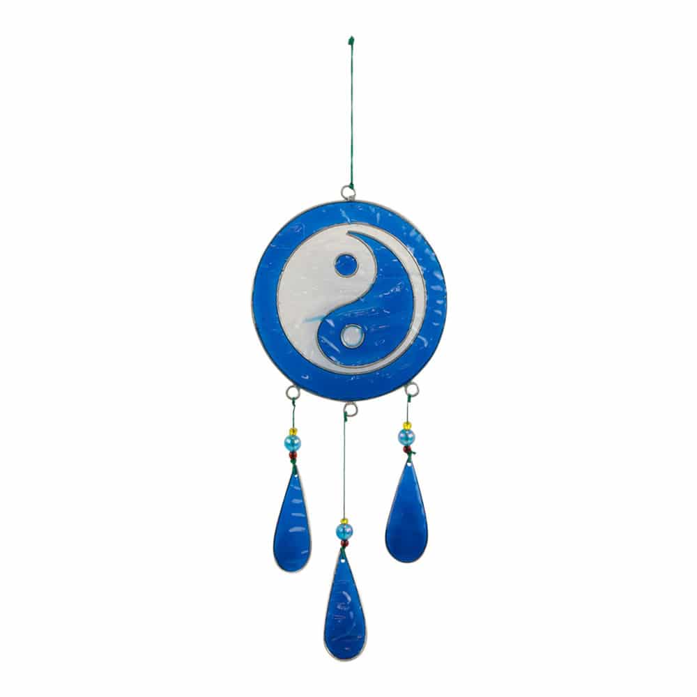 Raamdecoratie Ying Yang Blauw