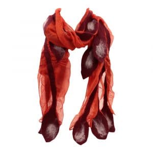 Sjaal van Merino Vilt Bladeren - Rood
