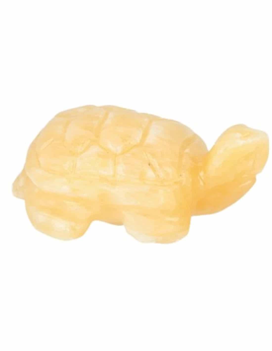 Schildpad van de Edelsteen gele Calciet