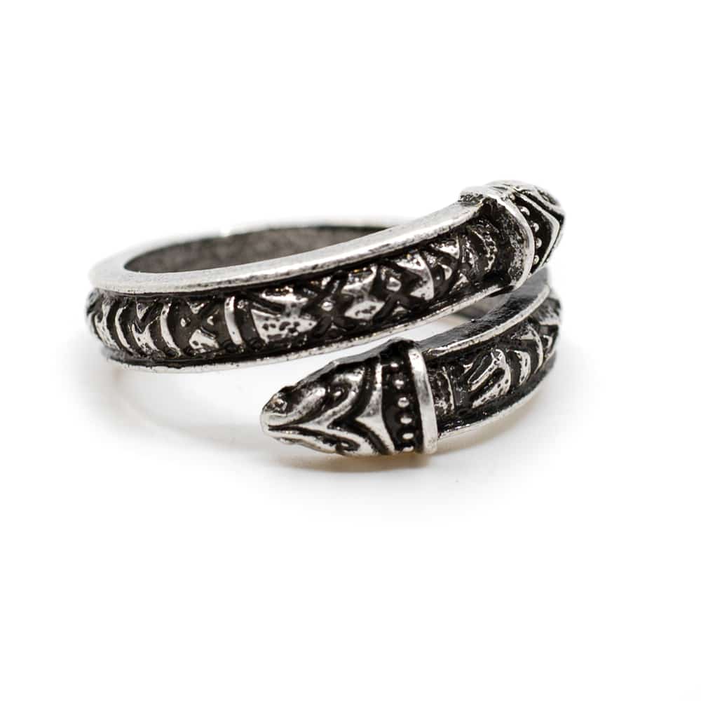 Verstelbare Viking Ring Runen Zilverkleurig