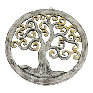 Houten Wanddecoratie Tree of Life Wit