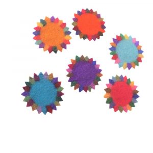 Vilten Onderzetters Zonnebloem Multicolor (Set van 6)