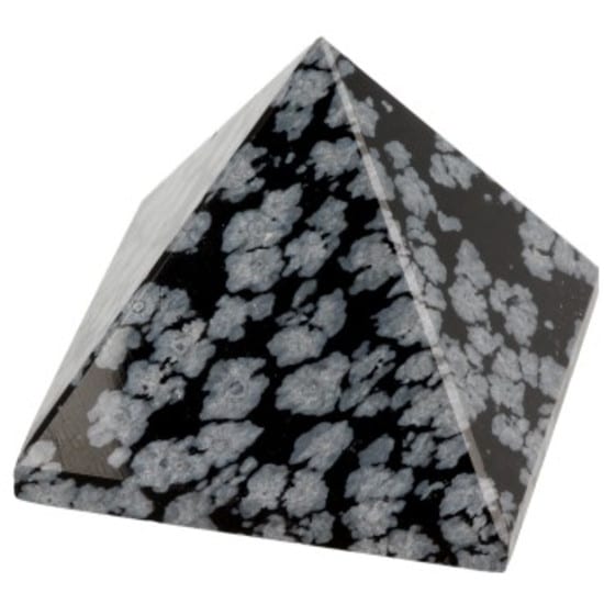 Edelsteen Piramide Obsidiaan Sneeuwvlok - 30 mm