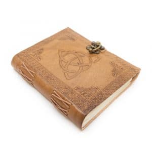 Spiritueel Notitieboekje Leer met Eindeloze Knoop (17,5 x 13 cm) - Handgemaakt