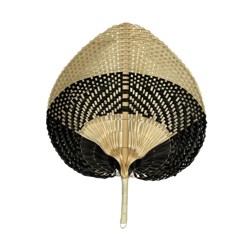Bamboe Waaier Zwart-Naturel (40 cm)