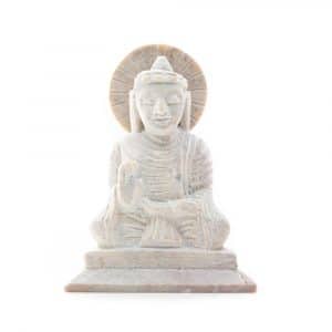 Boeddha Beeld Steen - Antieke Finish - Teaching (10 cm)