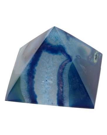 Edelsteen Piramide Agaat Blauw Gekleurd - 55 mm