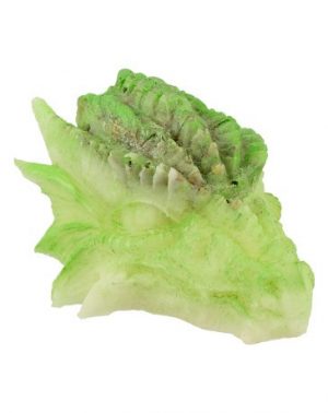 Kristallen Draken Schedel Groen/Wit Orgoniet - 10 cm