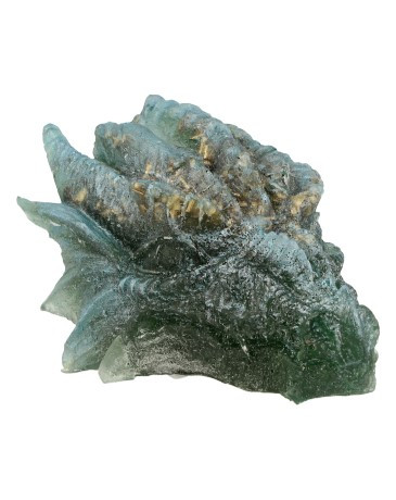 Kristallen Draken Schedel Seleniet/Amethist Orgoniet - 10 cm