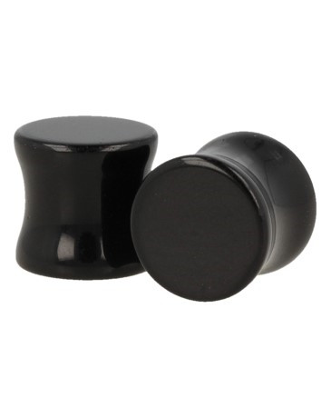 Plug Oorpiercing Obsidiaan Zwart - 12 mm (Set van 2)