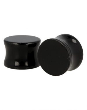 Plug Oorpiercing Obsidiaan Zwart - 16 mm (Set van 2)