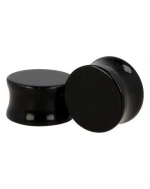 Plug Oorpiercing Obsidiaan Zwart - 20 mm (Set van 2)